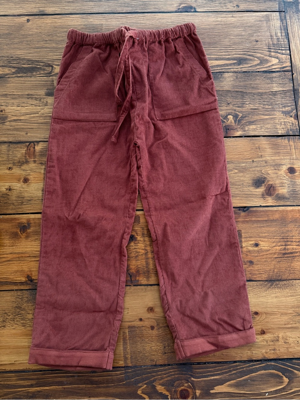 City mouse boys Corduroy Drawstring Pants - Brick Red